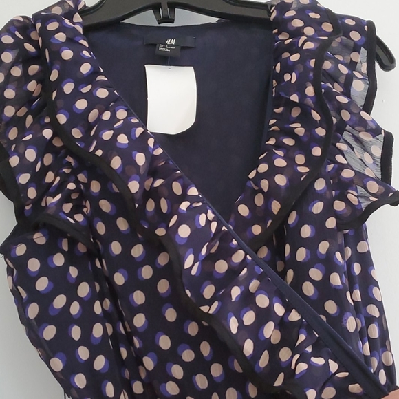 H&M Polkadot chiffon ruffle dress NWT - Picture 6 of 8